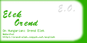 elek orend business card